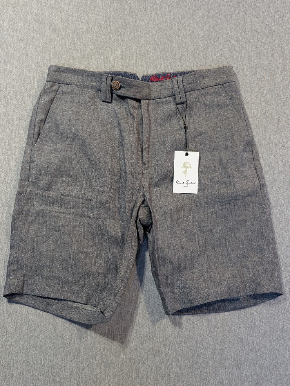 Robert Graham Linen Dress Shorts Men's 32 Gray NWT
